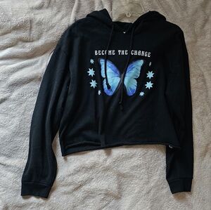 Cropped Sweater with Hood